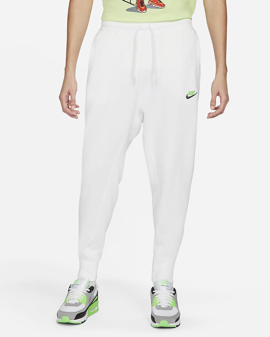 Mens nike joggers white sale